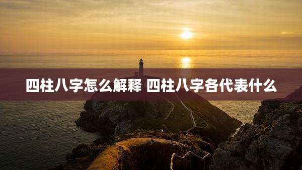 四柱八字怎么解释 四柱八字各代表什么