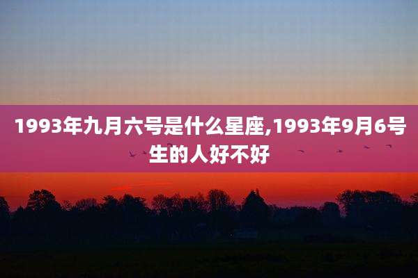 1993年九月六号是什么星座,1993年9月6号生的人好不好