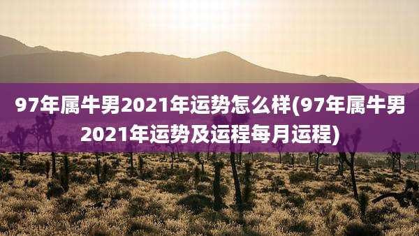 97年属牛男2021年运势怎么样(97年属牛男2021年运势及运程每月运程)