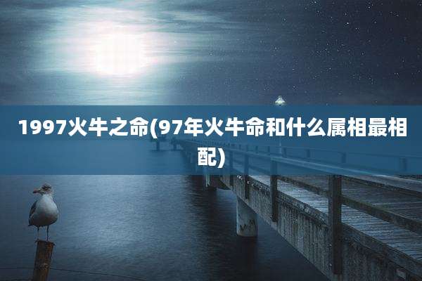 1997火牛之命(97年火牛命和什么属相最相配)