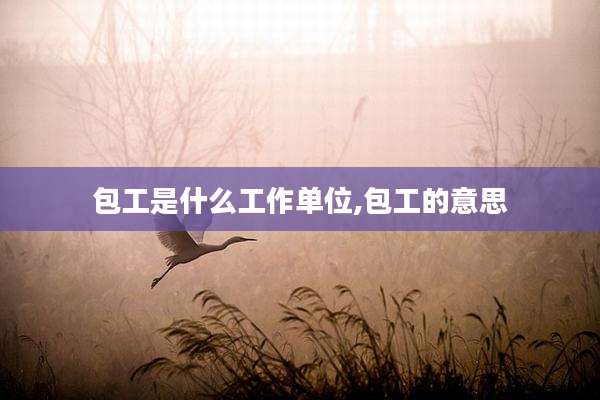 包工是什么工作单位,包工的意思