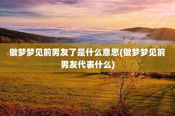 做梦梦见前男友了是什么意思(做梦梦见前男友代表什么)