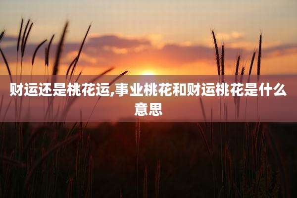 财运还是桃花运,事业桃花和财运桃花是什么意思