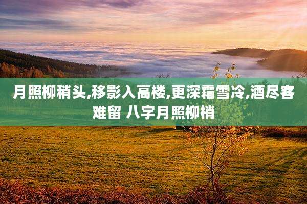 月照柳稍头,移影入高楼,更深霜雪冷,酒尽客难留 八字月照柳梢