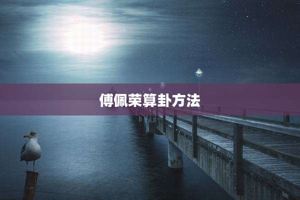 傅佩荣算卦方法