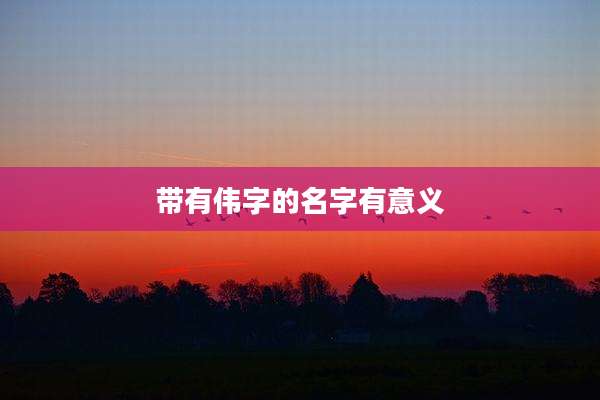 带有伟字的名字有意义