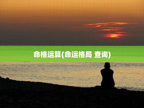 命格运算(命运格局 查询)