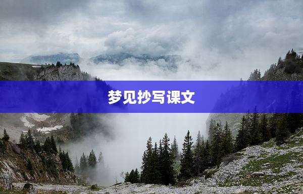 梦见抄写课文