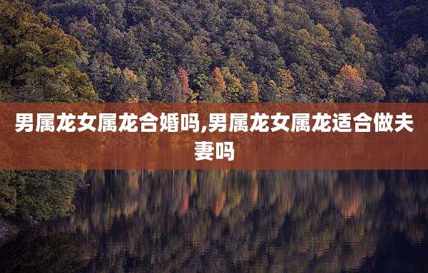 男属龙女属龙合婚吗,男属龙女属龙适合做夫妻吗
