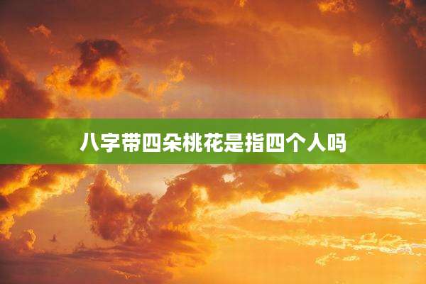 八字带四朵桃花是指四个人吗