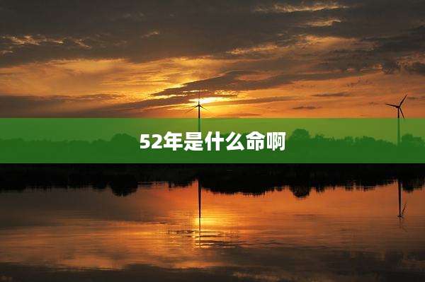 52年是什么命啊