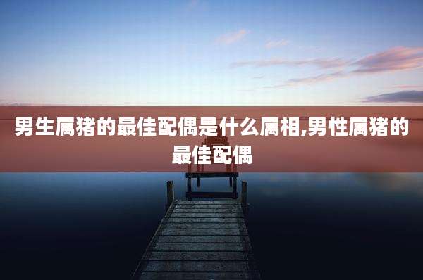 男生属猪的最佳配偶是什么属相,男性属猪的最佳配偶