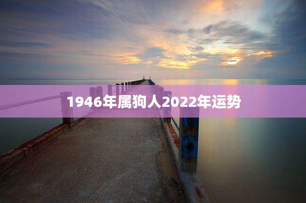 1946年属狗人2022年运势