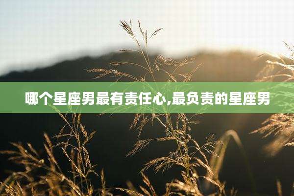 哪个星座男最有责任心,最负责的星座男