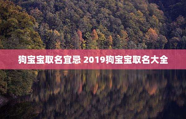 狗宝宝取名宜忌 2019狗宝宝取名大全