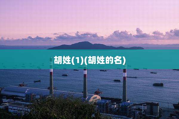胡姓(1)(胡姓的名)