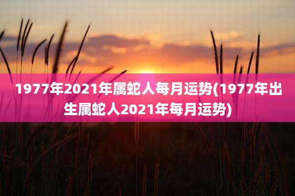 1977年2021年属蛇人每月运势(1977年出生属蛇人2021年每月运势)