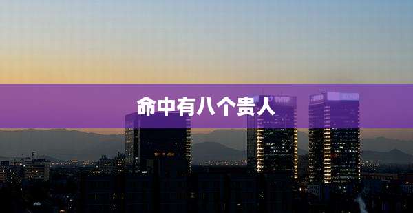 命中有八个贵人