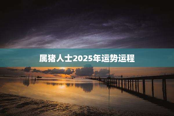 属猪人士2025年运势运程