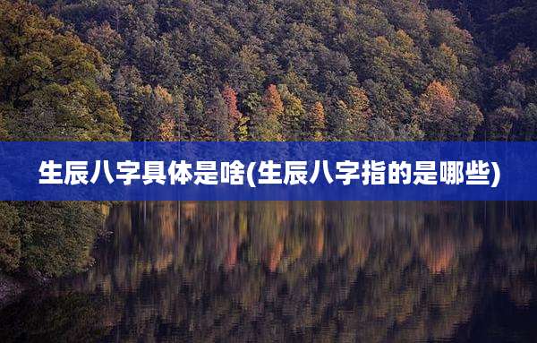 生辰八字具体是啥(生辰八字指的是哪些)