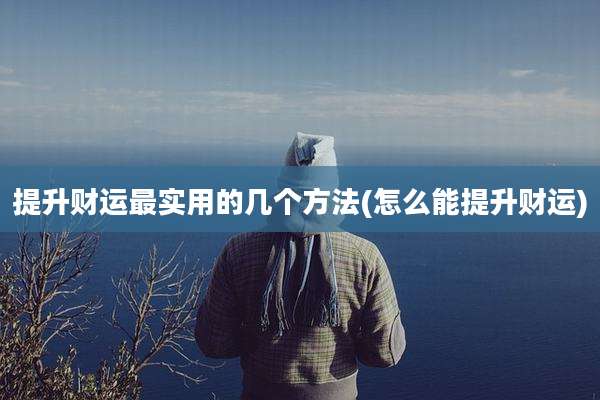 提升财运最实用的几个方法(怎么能提升财运)
