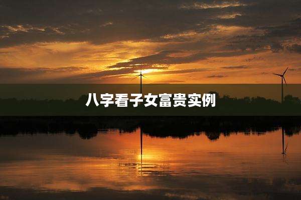 八字看子女富贵实例