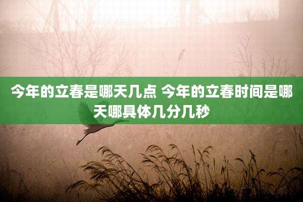 今年的立春是哪天几点 今年的立春时间是哪天哪具体几分几秒