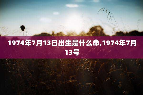 1974年7月13日出生是什么命,1974年7月13号