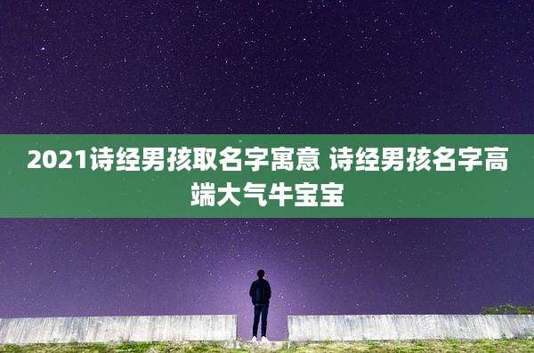 2021诗经男孩取名字寓意 诗经男孩名字高端大气牛宝宝