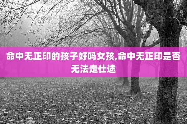 命中无正印的孩子好吗女孩,命中无正印是否无法走仕途