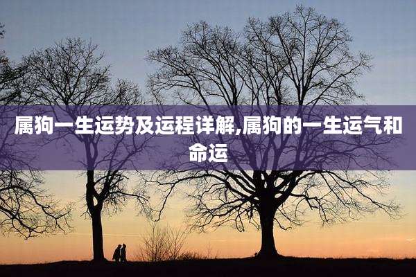 属狗一生运势及运程详解,属狗的一生运气和命运