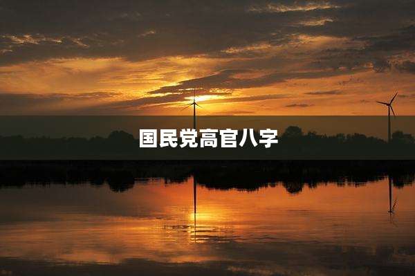 国民党高官八字
