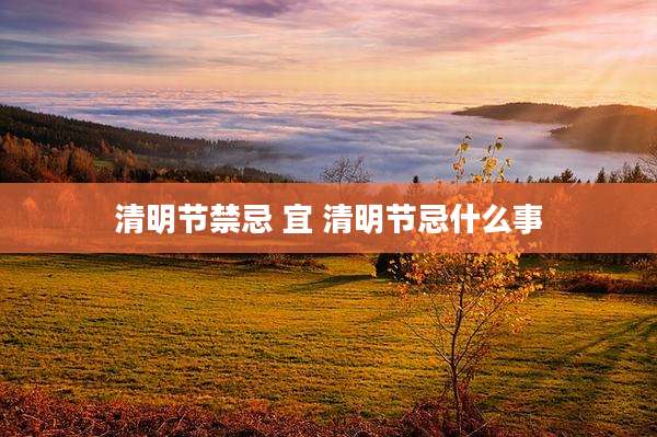 清明节禁忌 宜 清明节忌什么事