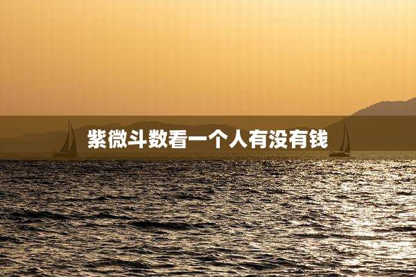 紫微斗数看一个人有没有钱