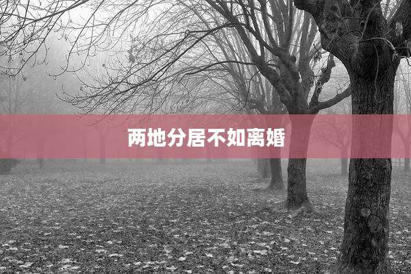 两地分居不如离婚