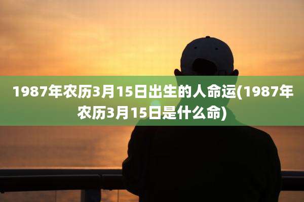 1987年农历3月15日出生的人命运(1987年农历3月15日是什么命)