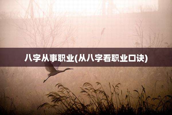 八字从事职业(从八字看职业口诀)