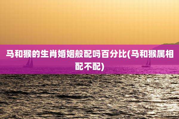 马和猴的生肖婚姻般配吗百分比(马和猴属相配不配)