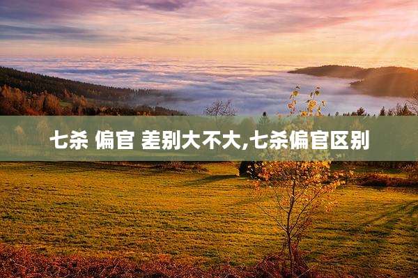 七杀 偏官 差别大不大,七杀偏官区别