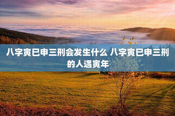 八字寅巳申三刑会发生什么 八字寅巳申三刑的人遇寅年