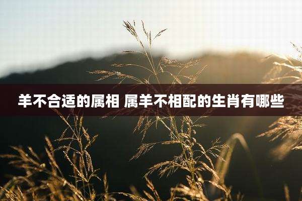 羊不合适的属相 属羊不相配的生肖有哪些