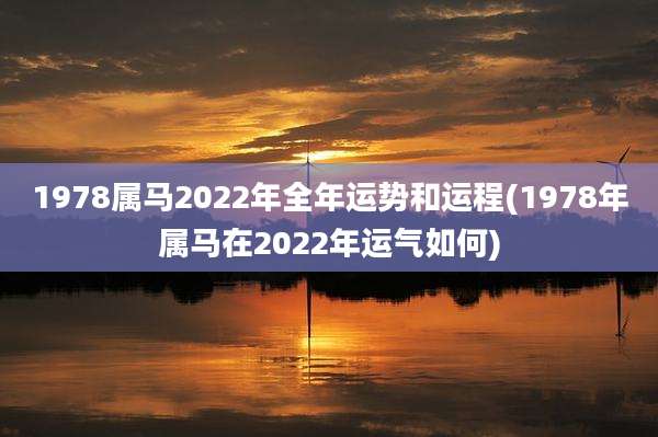 1978属马2022年全年运势和运程(1978年属马在2022年运气如何)