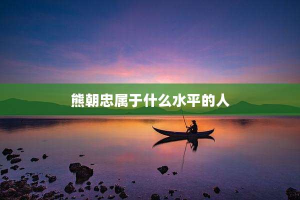 熊朝忠属于什么水平的人