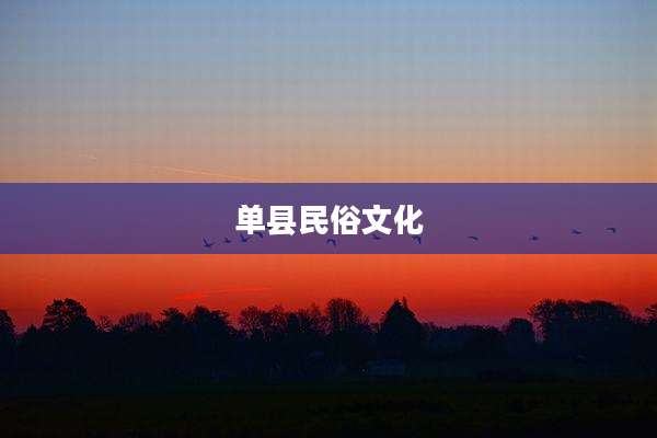 单县民俗文化
