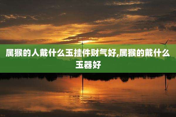 属猴的人戴什么玉挂件财气好,属猴的戴什么玉器好
