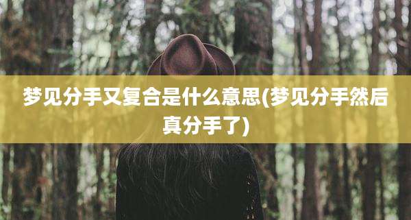 梦见分手又复合是什么意思(梦见分手然后真分手了)
