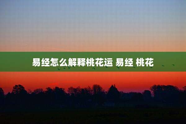 易经怎么解释桃花运 易经 桃花