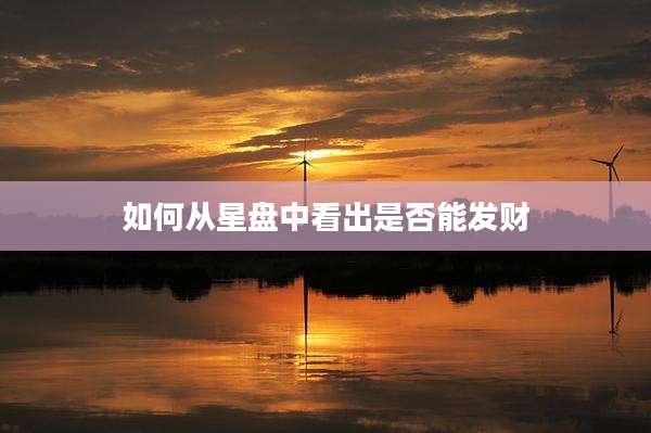 如何从星盘中看出是否能发财