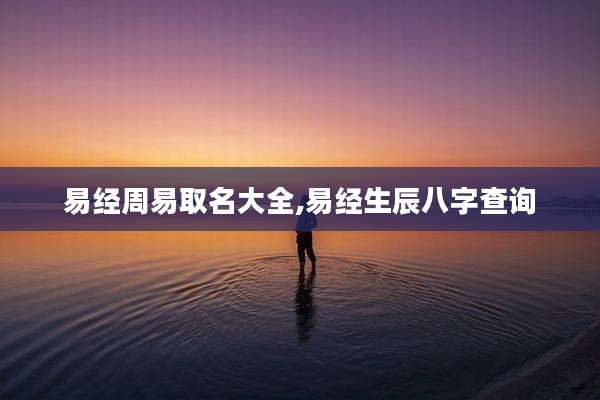 易经周易取名大全,易经生辰八字查询