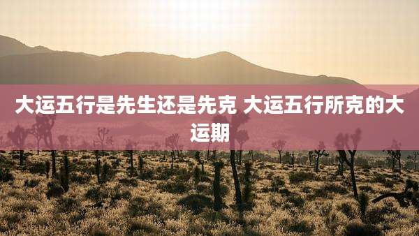 大运五行是先生还是先克 大运五行所克的大运期